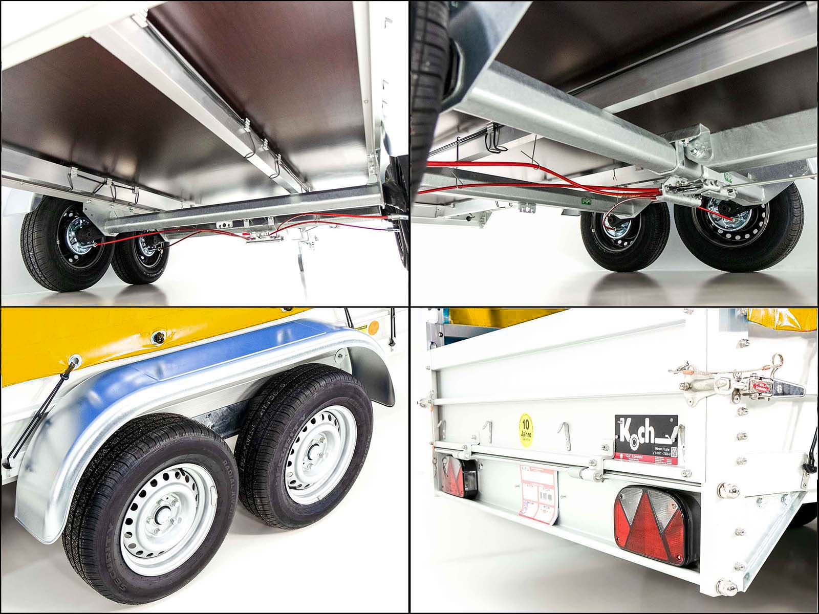 Anhänger Typ 7.26 | 150x300cm | 2600kg | mit Plane | Gelb – Bild 9