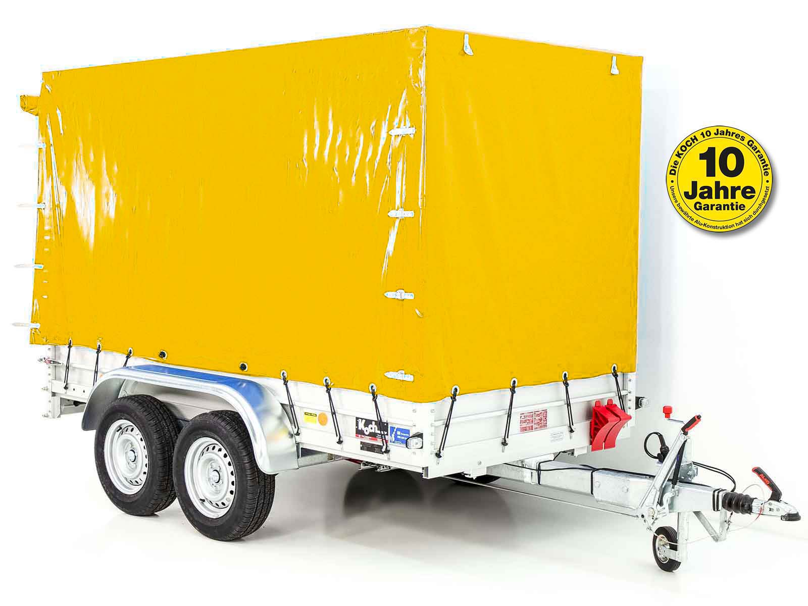 Anhänger Typ 7.26 | 150x300cm | 2600kg | mit Plane | Gelb
