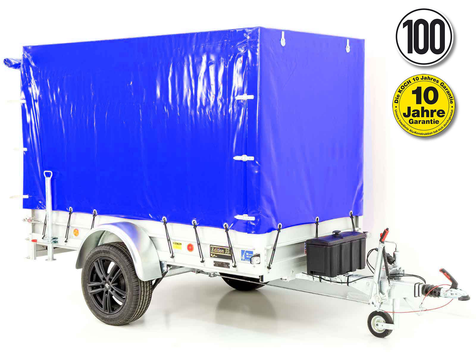 PKW-Anhänger Anhänger | 125x250cm Nutzfläche | 1300kg | Hochplane 160cm Blau | Typ 4.13
