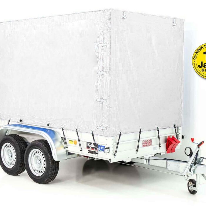 2600kg Anhänger | 150x300cm | mit Plane Weiß | Typ 7.26