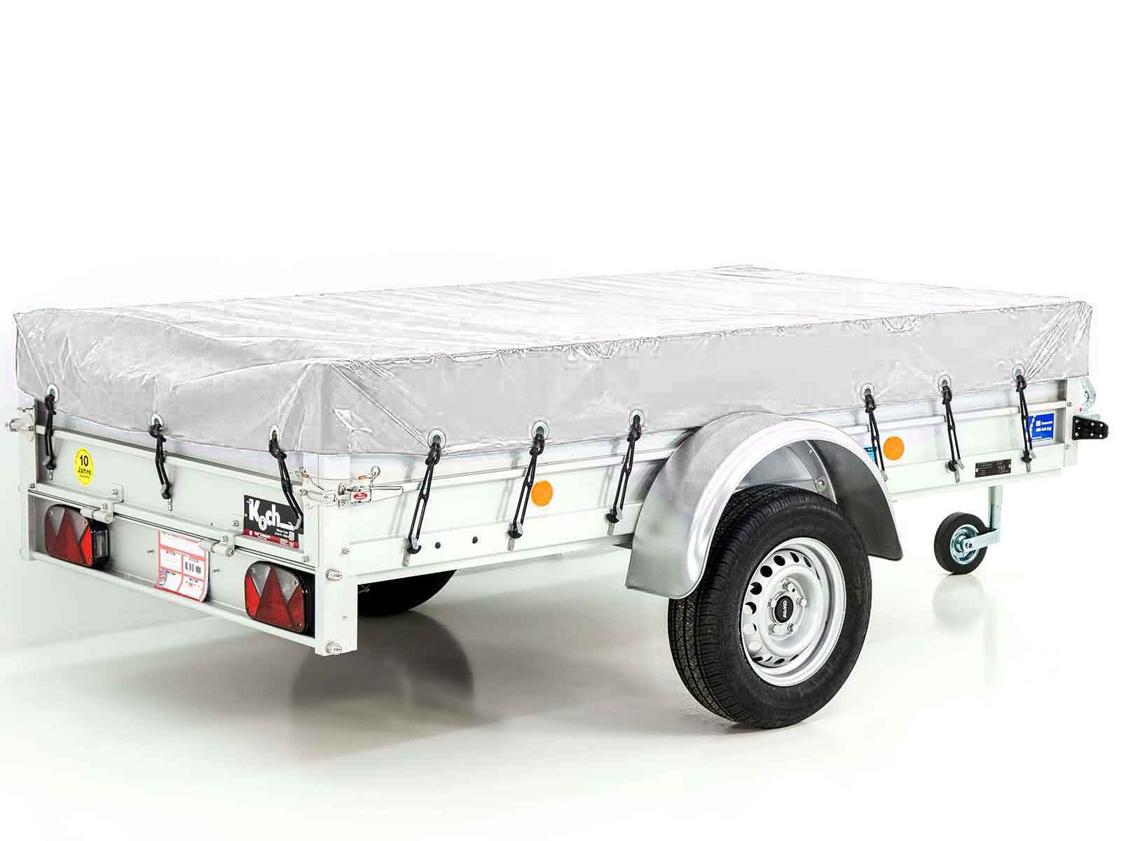 Transportanhänger Anhänger weiß | 125x250cm | 750kg zGG | mit Plane