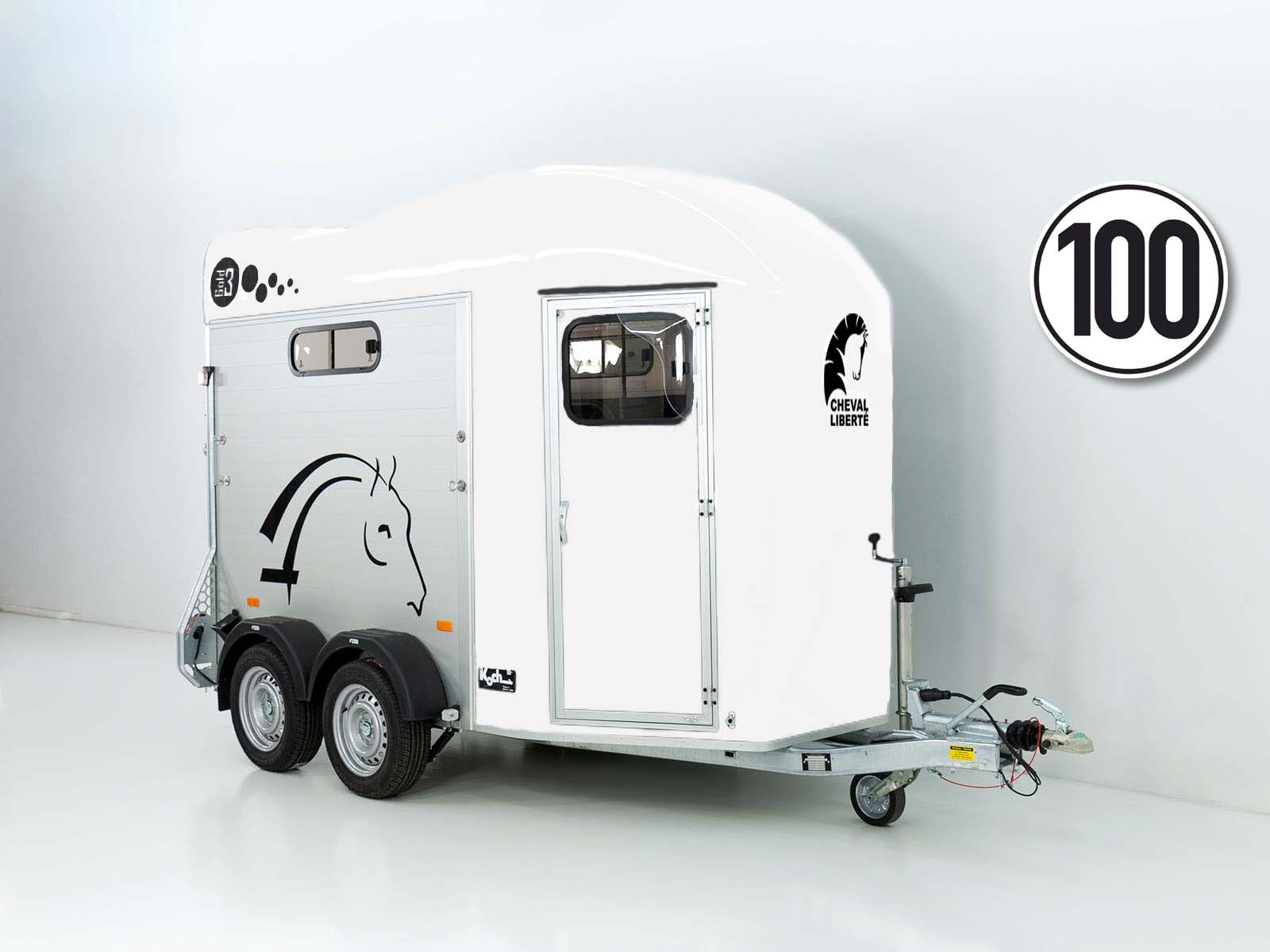 Cheval | Pferdeanhänger weiß (Réf. GA-5545-25)