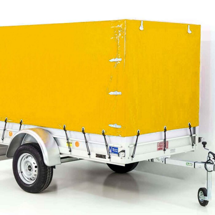 Anhänger | Abmessungen 125x250cm | 750kg | mit Plane Gelb | Neufahrzeug
