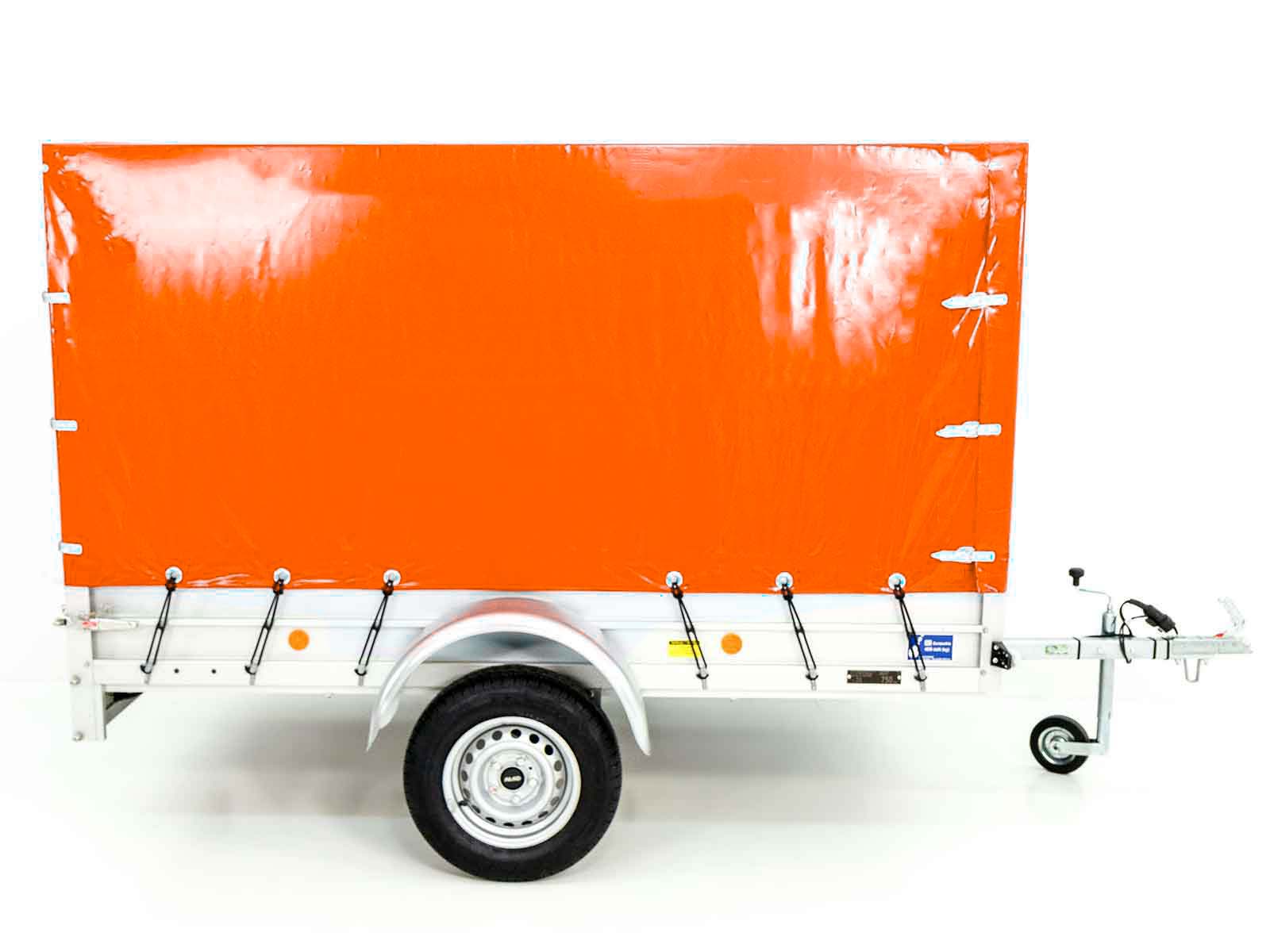 Anhänger | 125x250cm | 750kg | mit Plane | Orange – Bild 2