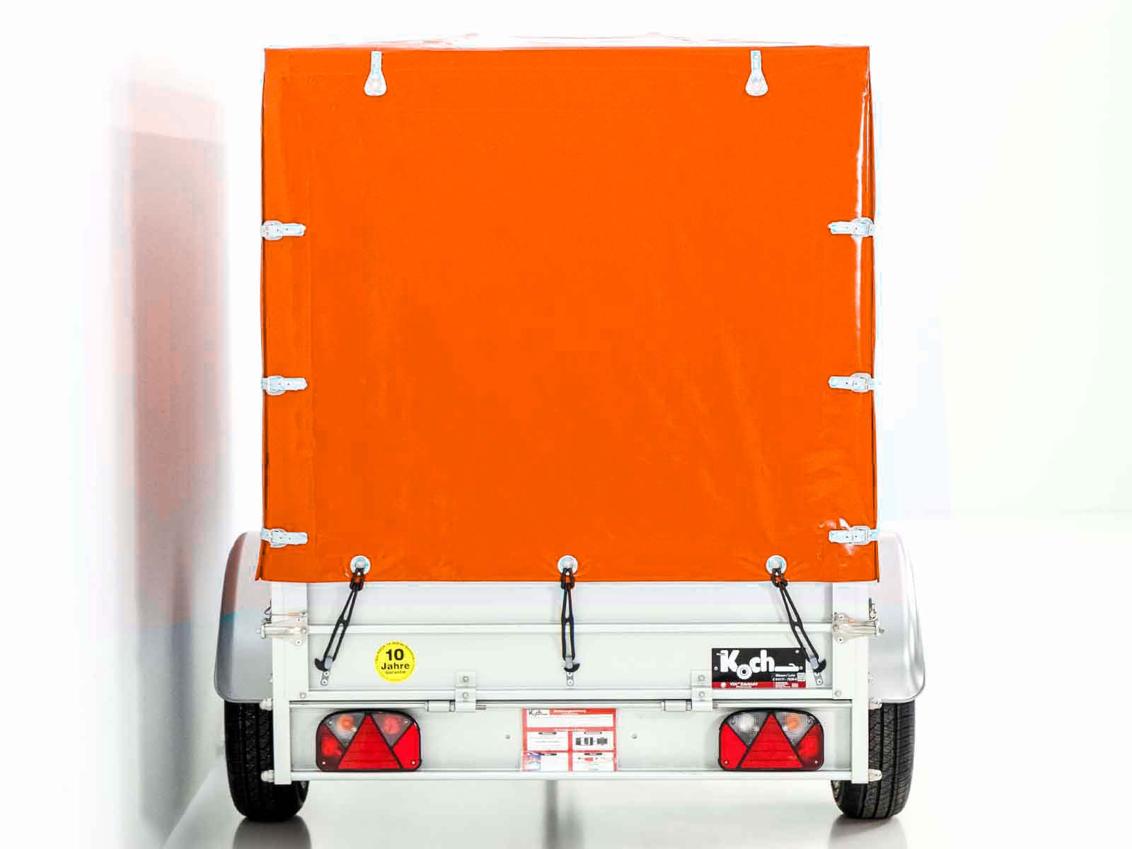 Anhänger | 125x250cm | 750kg | mit Plane | Orange – Bild 3