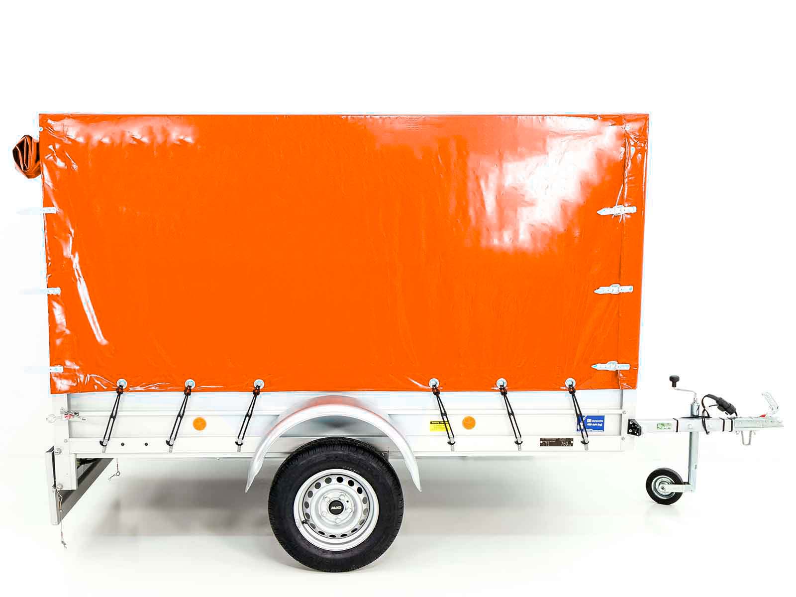 Anhänger | 125x250cm | 750kg | mit Plane | Orange – Bild 4