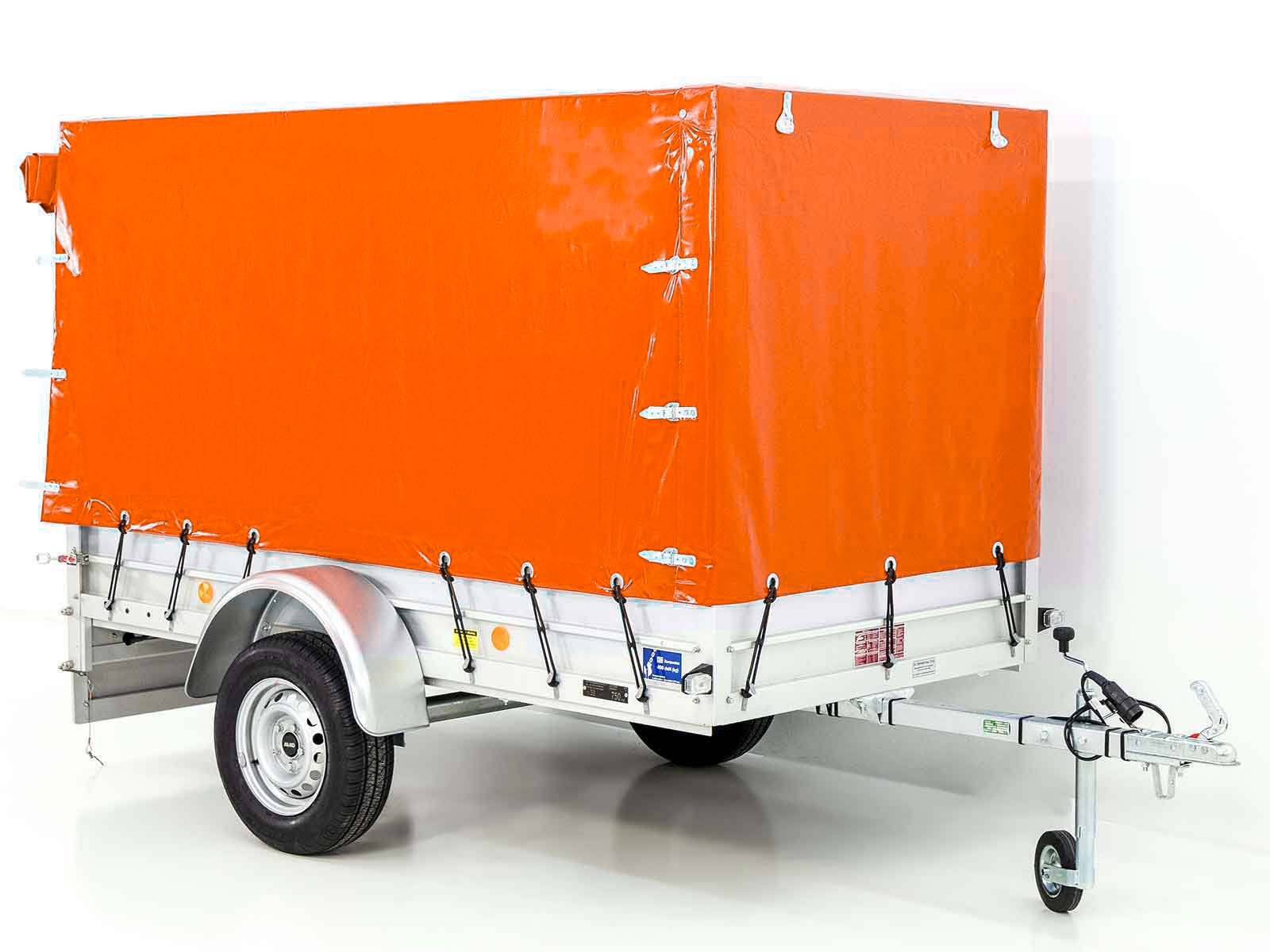 Anhänger | 125x250cm | 750kg | mit Plane | Orange – Bild 5