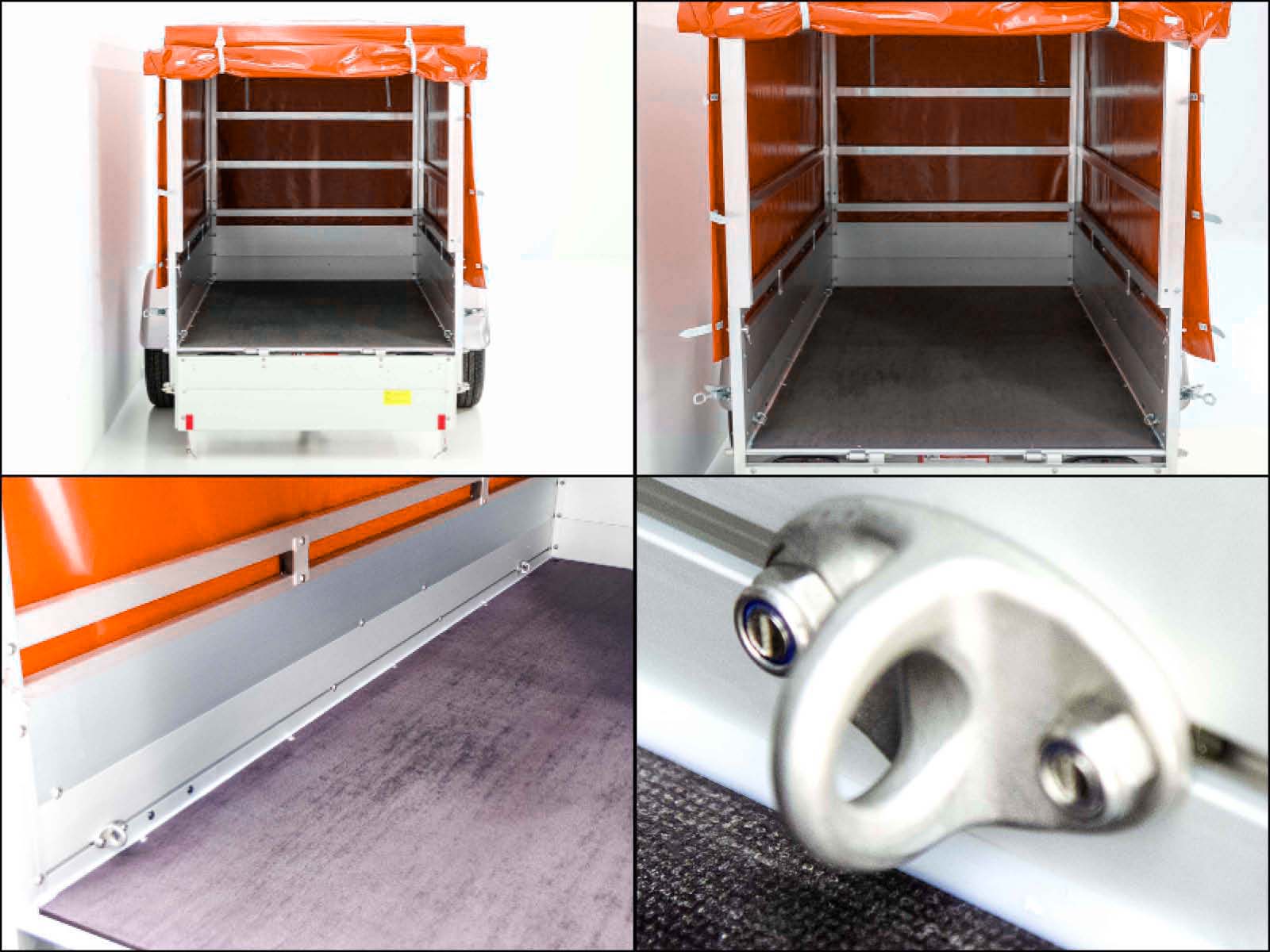 Anhänger | 125x250cm | 750kg | mit Plane | Orange – Bild 7