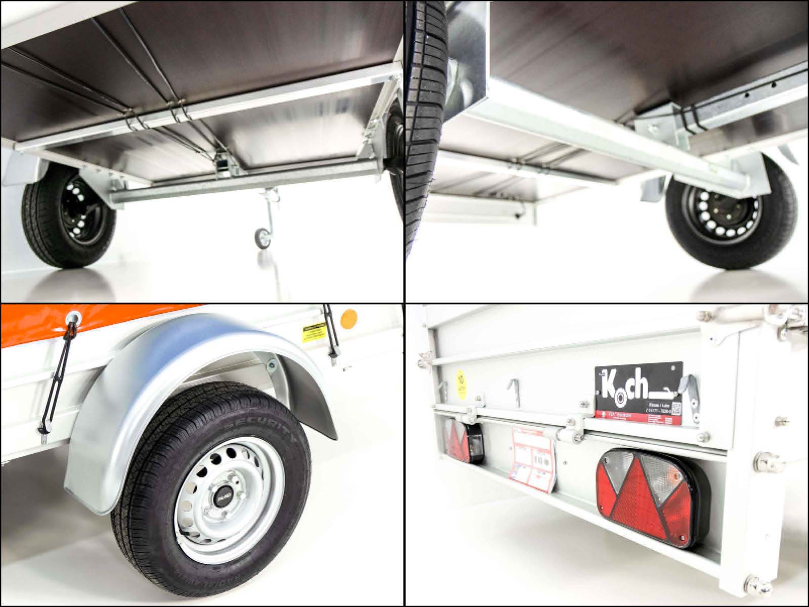 Anhänger | 125x250cm | 750kg | mit Plane | Orange – Bild 8