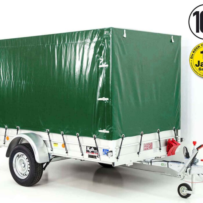 Transportanhänger Anhänger Grün | 150x300cm | 1300kg zGG | Typ 7.13 | mit Plane