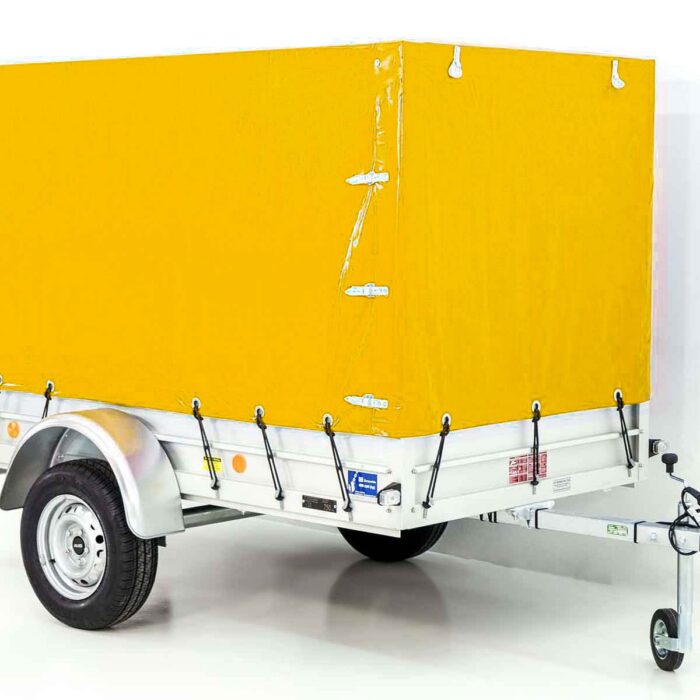 750kg Anhänger | 125x250cm | mit Plane Gelb