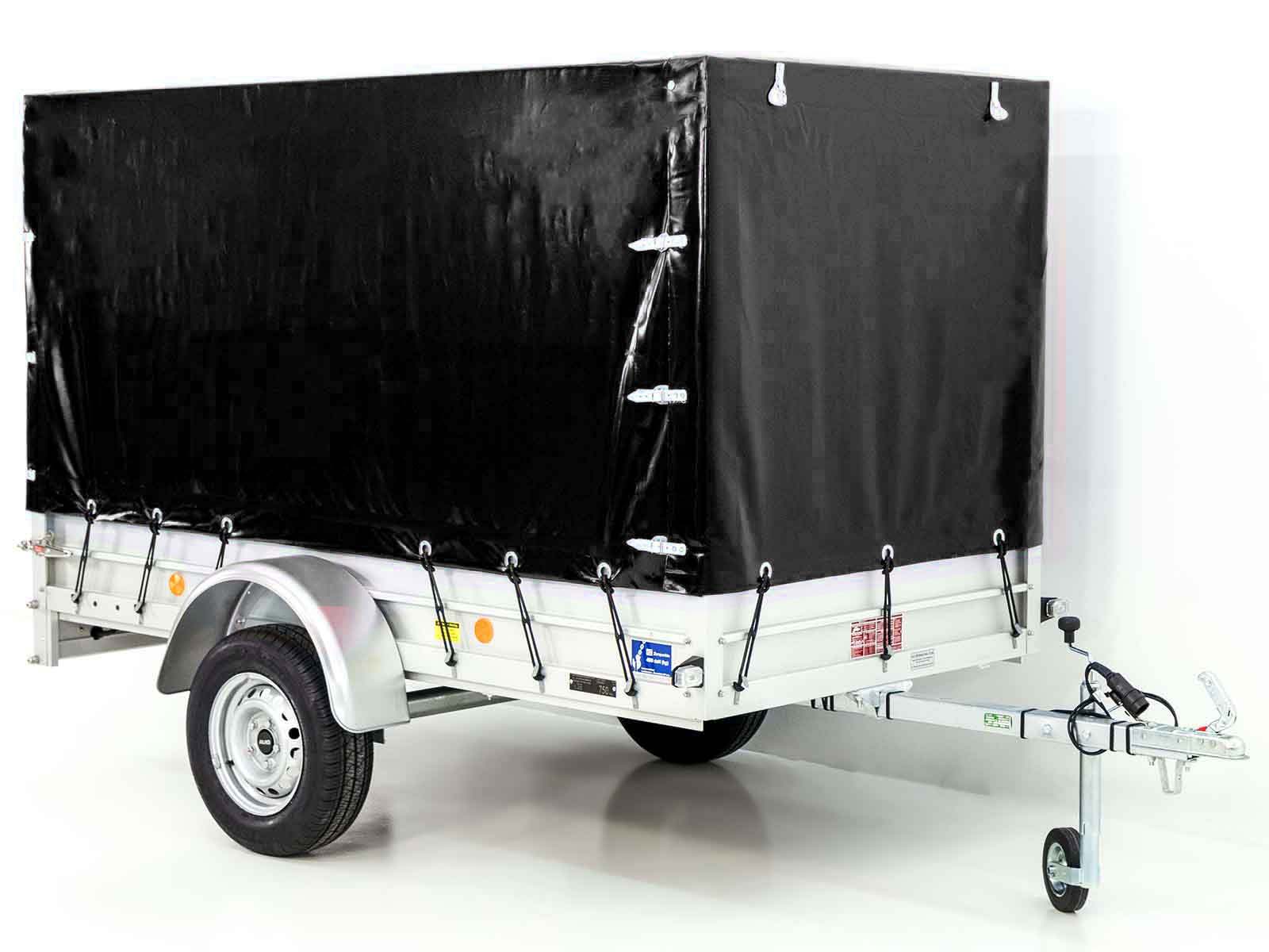 750kg Anhänger | 125x250cm | mit Plane Schwarz