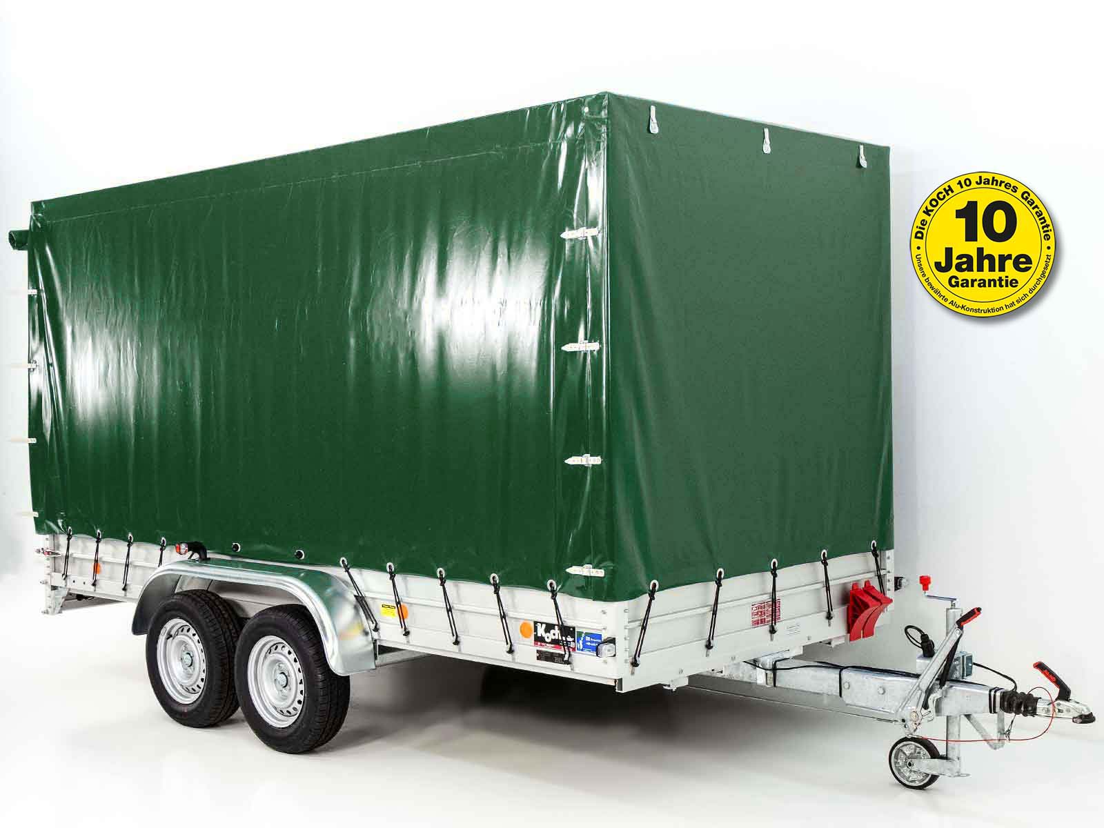 Transportanhänger Anhänger Grün | 185x400cm | 2600kg zGG | Typ 10.26 | mit Plane