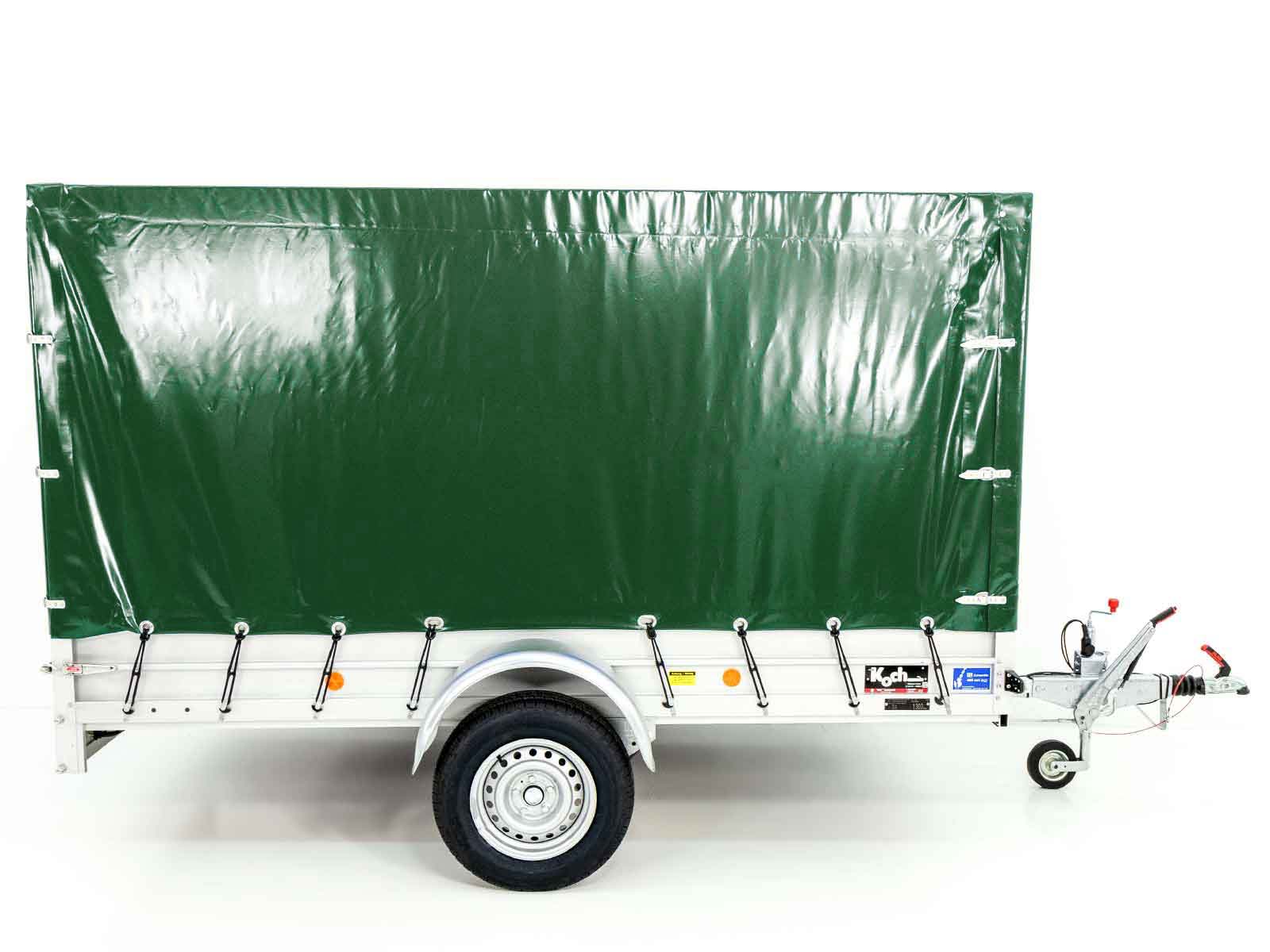 PKW-Anhänger Anhänger | 150x300cm Nutzfläche | 1300kg | mit Plane Grün | Typ 7.13 – Bild 4