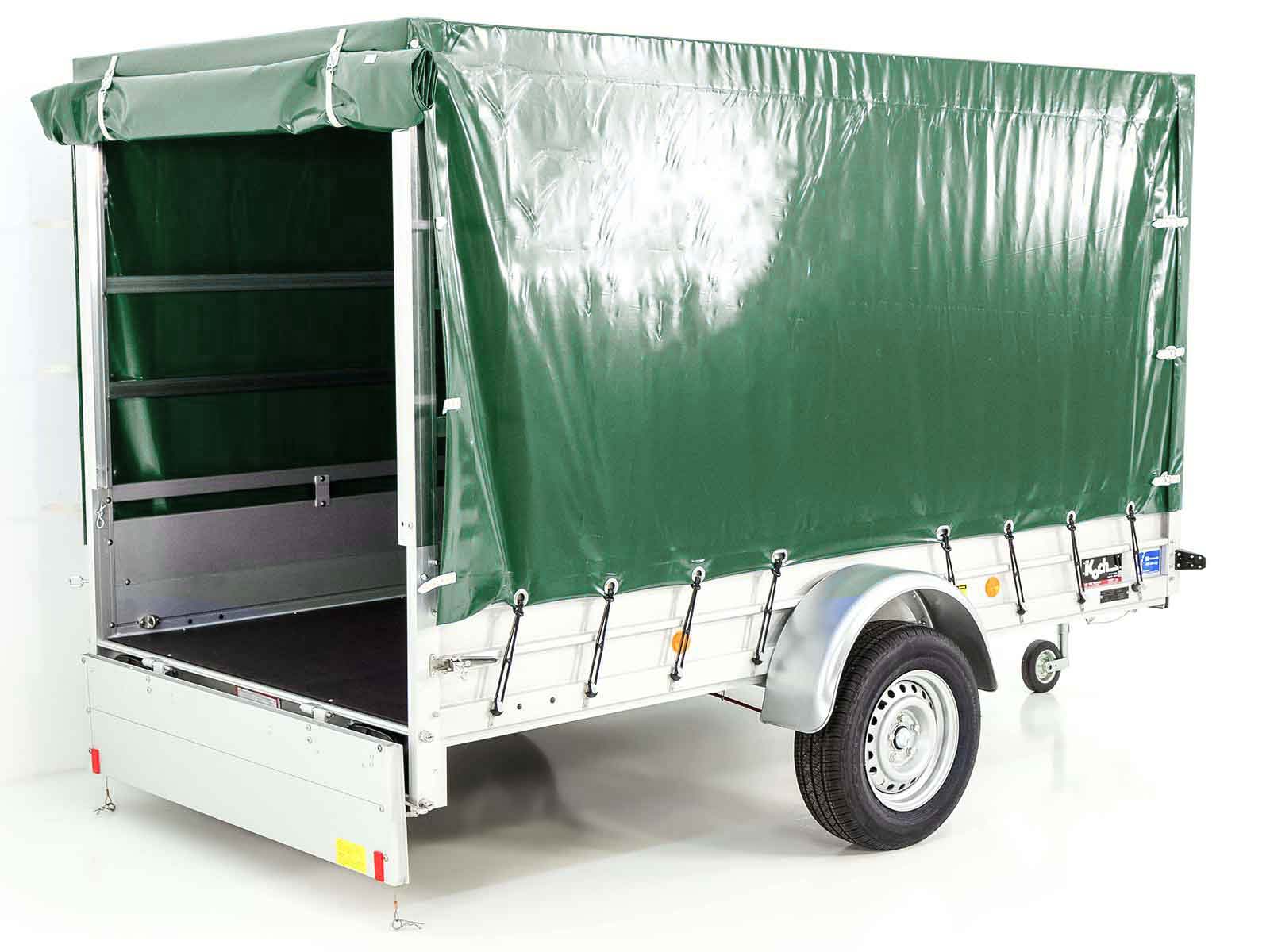 PKW-Anhänger Anhänger | 150x300cm Nutzfläche | 1300kg | mit Plane Grün | Typ 7.13 – Bild 8