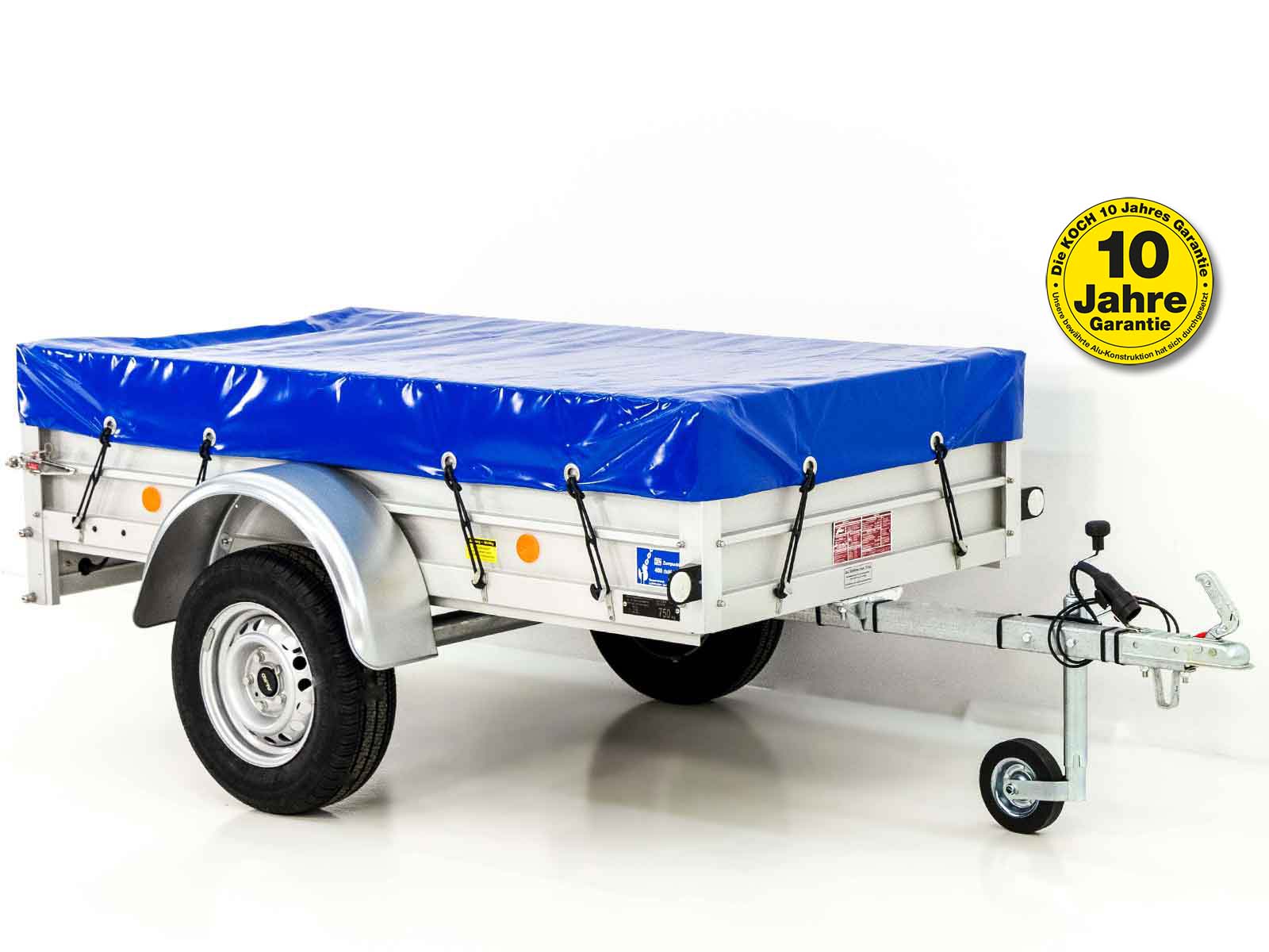 750kg Anhänger | 105x205cm | mit Plane blau (Réf. GA-3145-25)