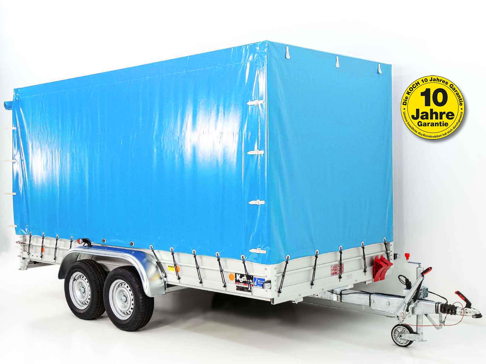 Anhänger Typ 10.26 | Abmessungen 185x400cm | 2600kg | mit Plane blau | Neufahrzeug