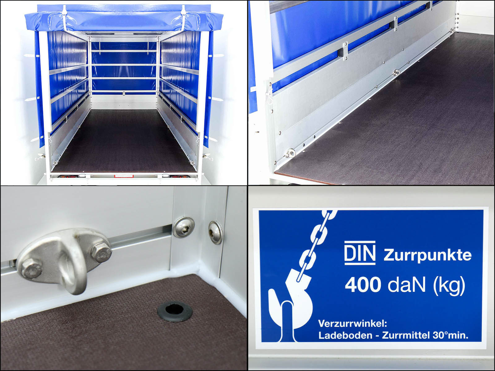 Anhänger Typ 7.13 | Abmessungen 150x300cm | 1300kg | mit Plane Blau | Neufahrzeug – Bild 8