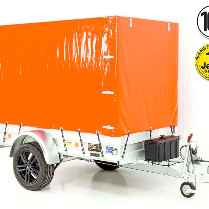 Transportanhänger Anhänger Orange | 125x250cm | 1300kg zGG | Typ 4.13 | Hochplane 160cm