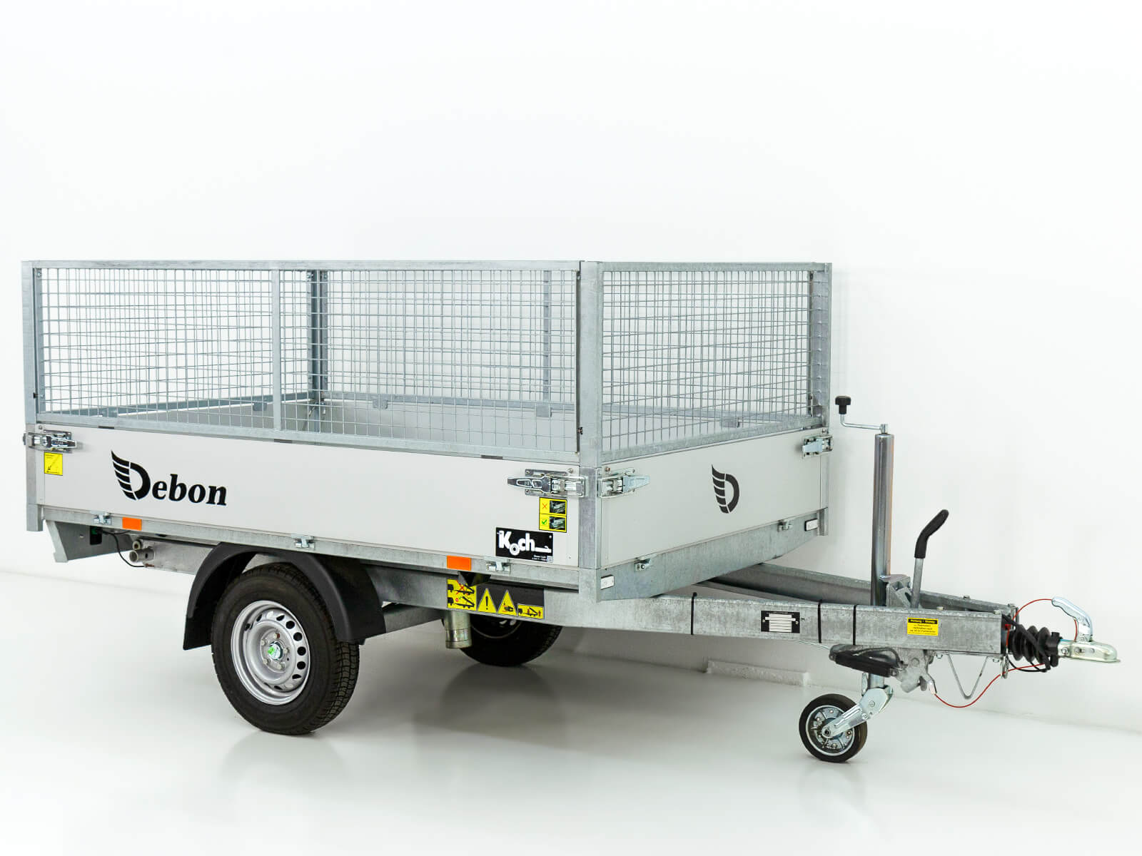 Debon Heckkipper 150x250cm 1,3t - E-Pumpe - Gitter 60 cm Neufahrzeug